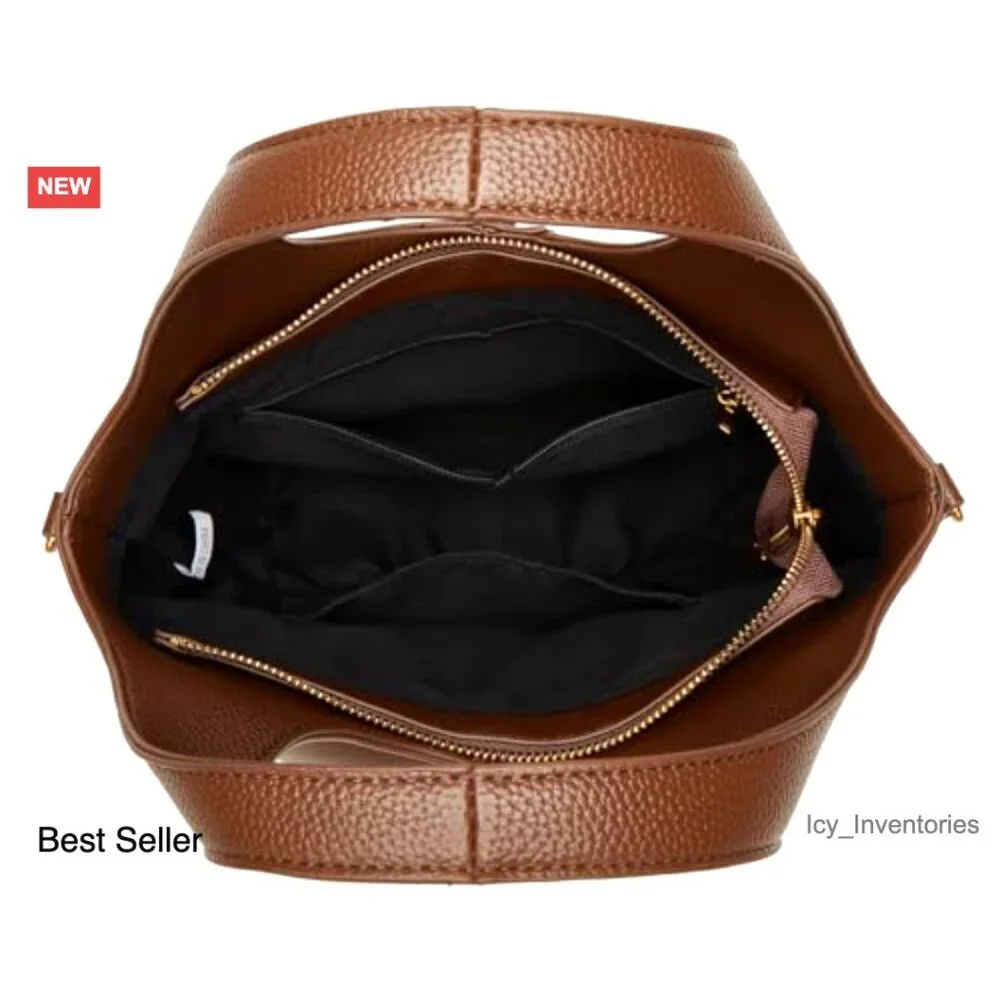 PU Leather Bucket Bag Hobo Shoulder Crossbody Tote Small Purse